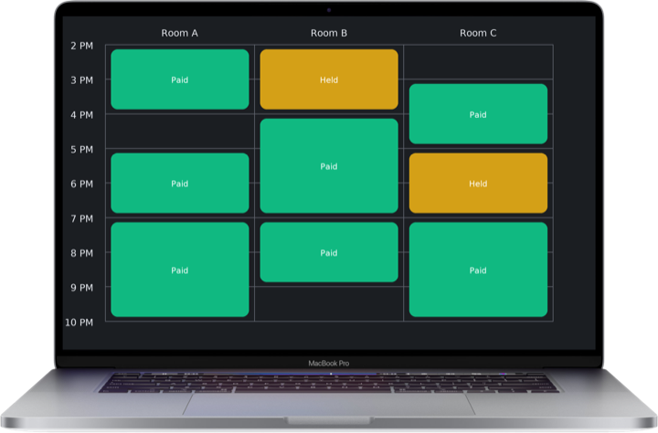 BandPractice studio schedule on laptop